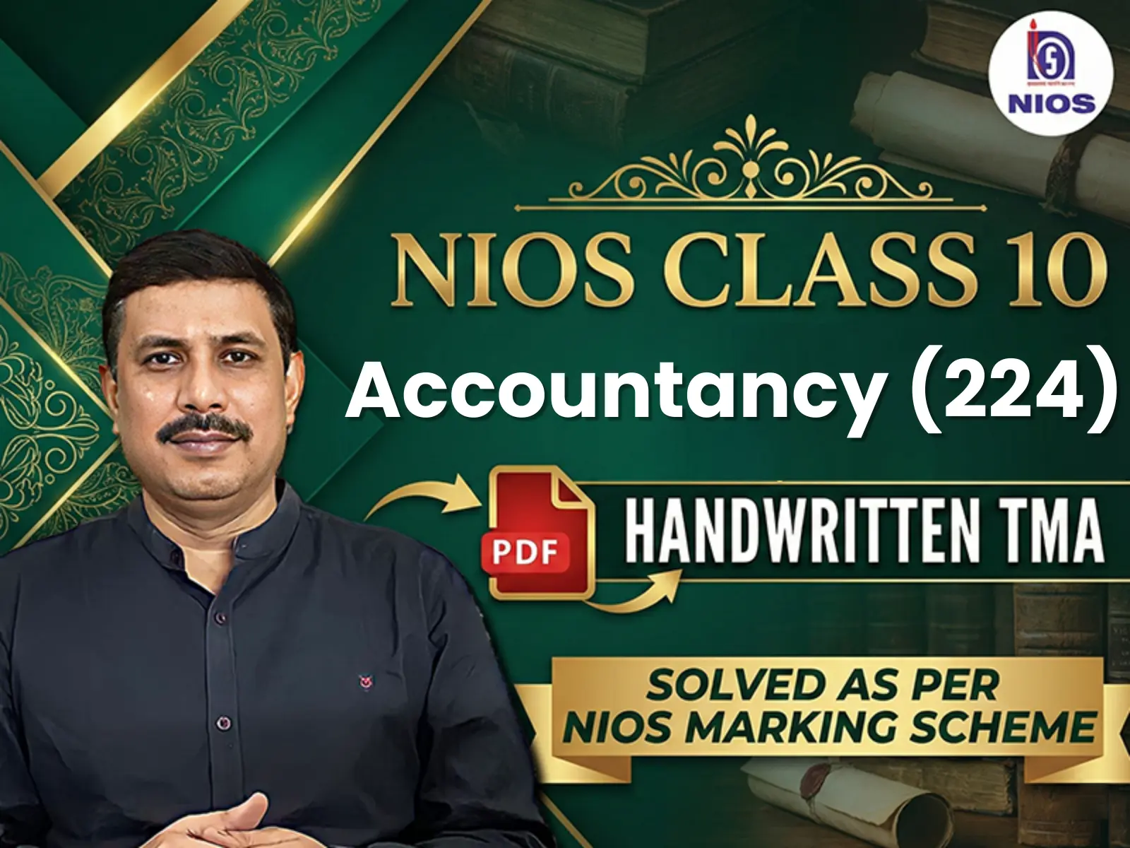 NIOS CLASS 10 Accountancy (224) Handwritten SOLVED TMA English Medium for Direct Upload | April 2026 Public Exam