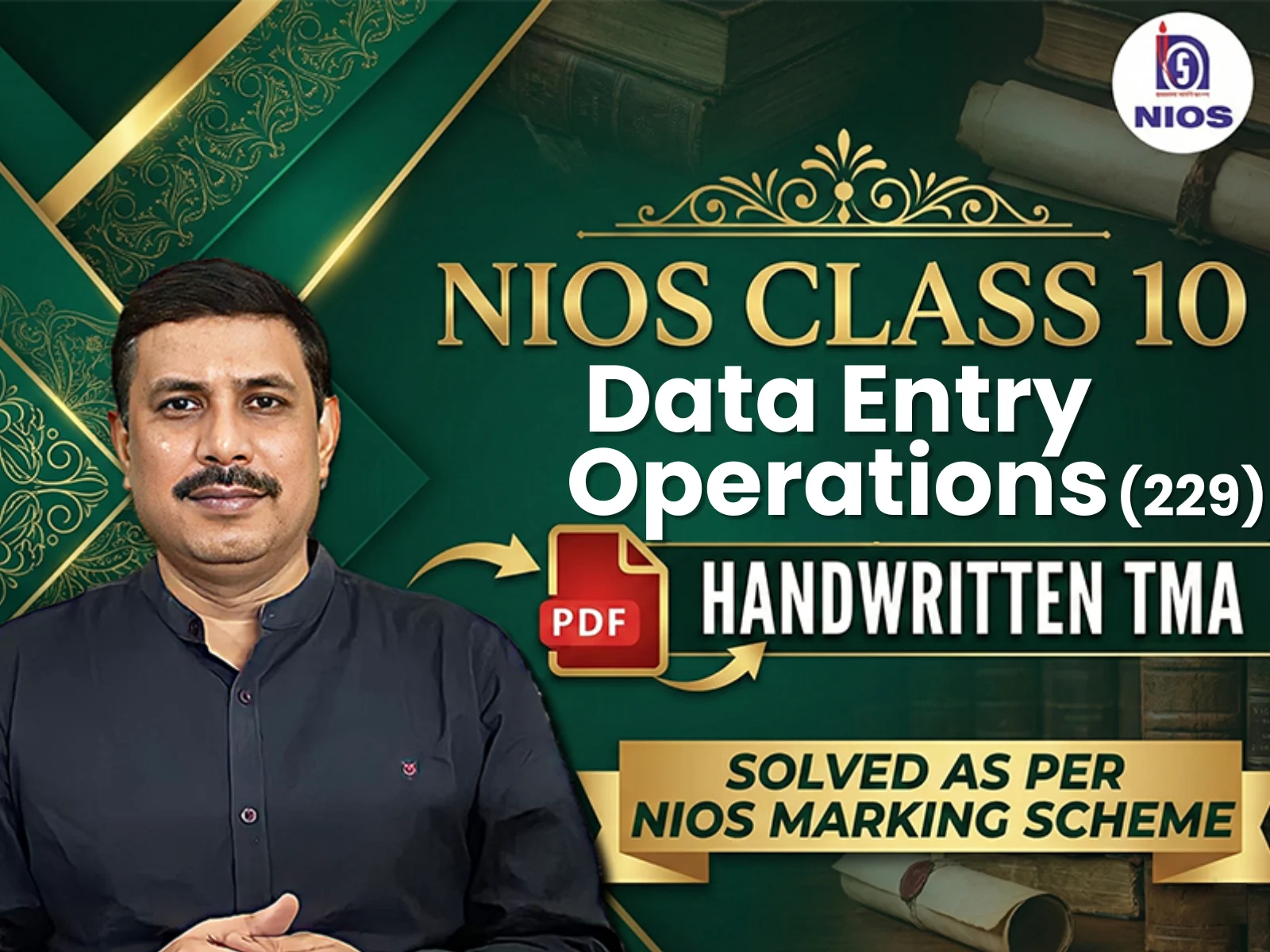 NIOS CLASS 10 Data Entry Operations (229) Handwritten SOLVED TMA English Medium for Direct Upload | April 2026 Public Exam