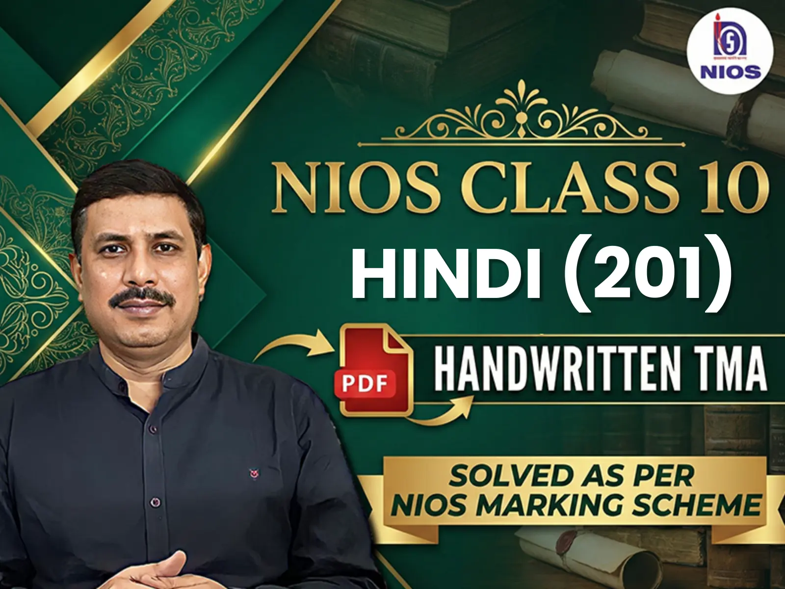NIOS CLASS 10 Hindi (201) Handwritten SOLVED TMA for Direct Upload | April 2026 Public Exam