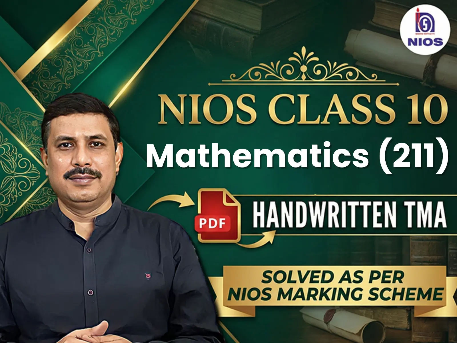 NIOS CLASS 10 Mathematics (211) Handwritten SOLVED TMA English Medium for Direct Upload | April 2026 Public Exam