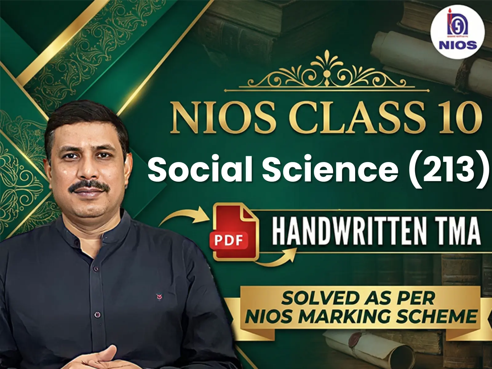 NIOS CLASS 10 Social Science (213) Handwritten SOLVED TMA English Medium for Direct Upload | April 2026 Public Exam