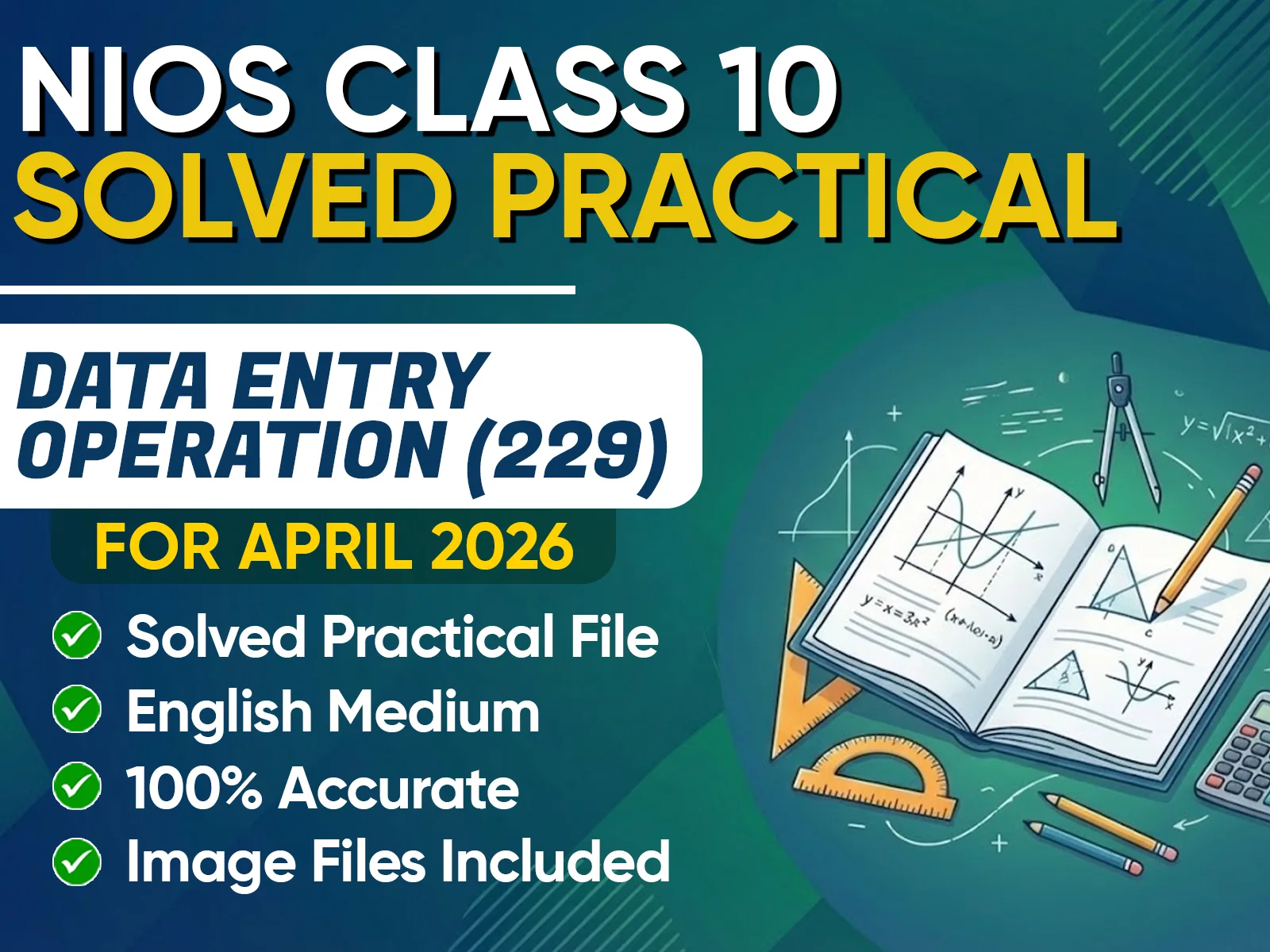 NIOS CLASS 10 Data Entry Operations (229) Solved Practical English Medium | April 2026 Public Exam
