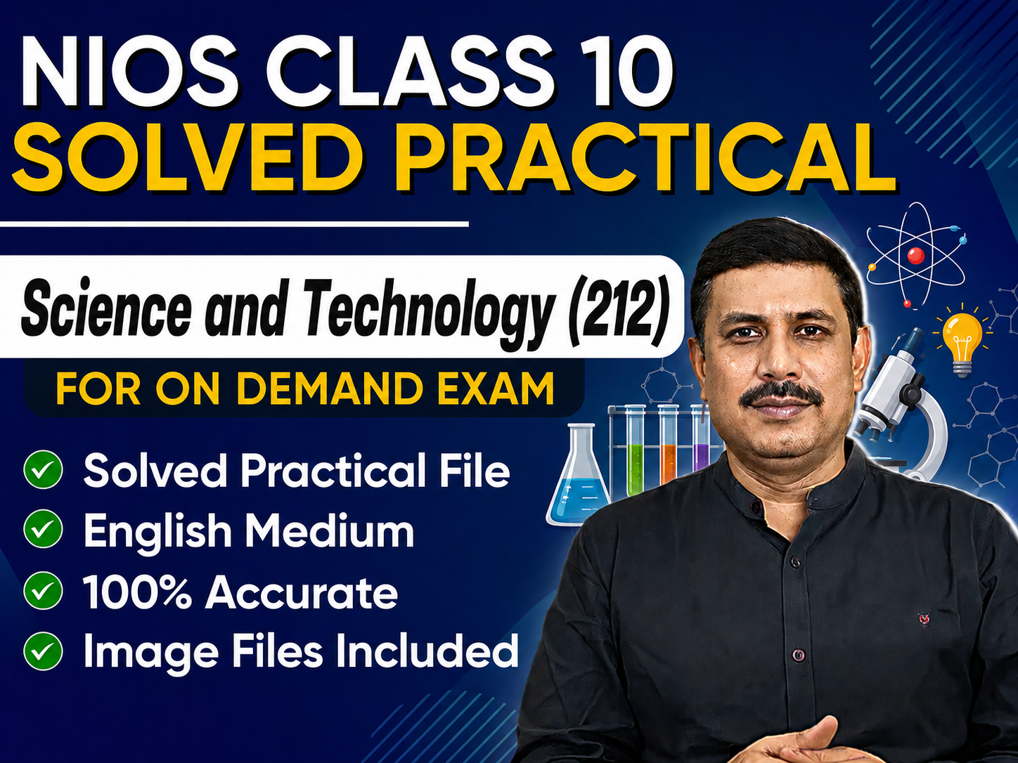 NIOS CLASS 10 Science and Technology (212) Solved Practical English Medium For On Demand Exam June-Sept 2026