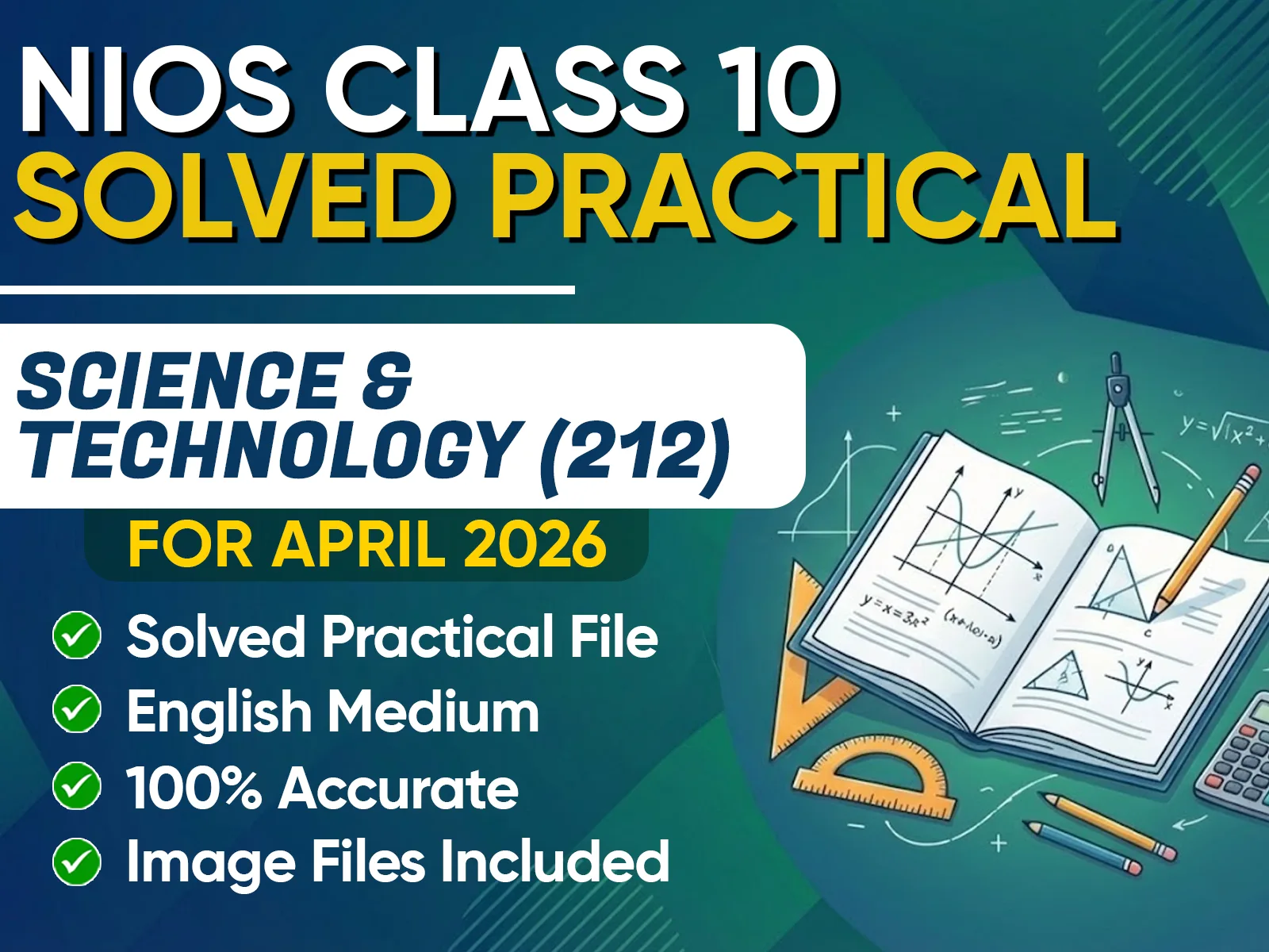 NIOS CLASS 10 Science and Technology (212) Solved Practical English Medium | April 2026 Public Exam