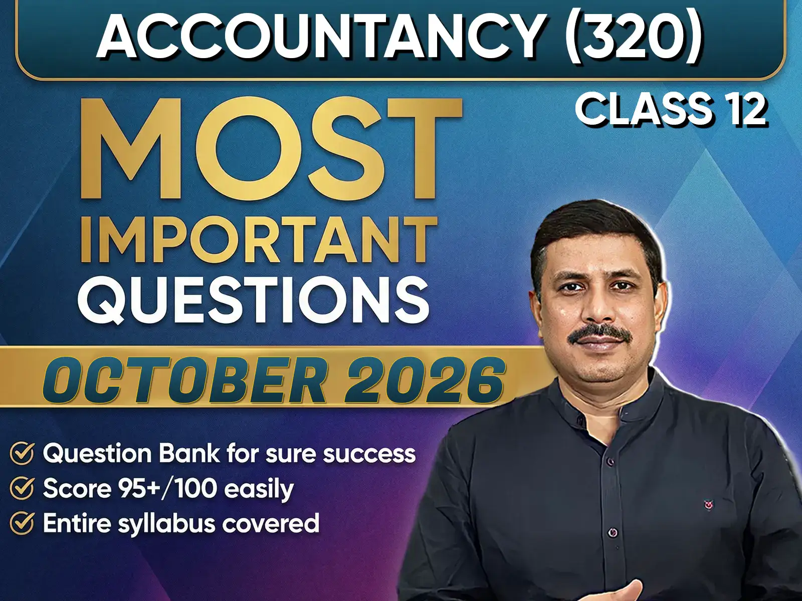 NIOS CLASS 12 Accountancy (320) Important Question English Medium | October 2026