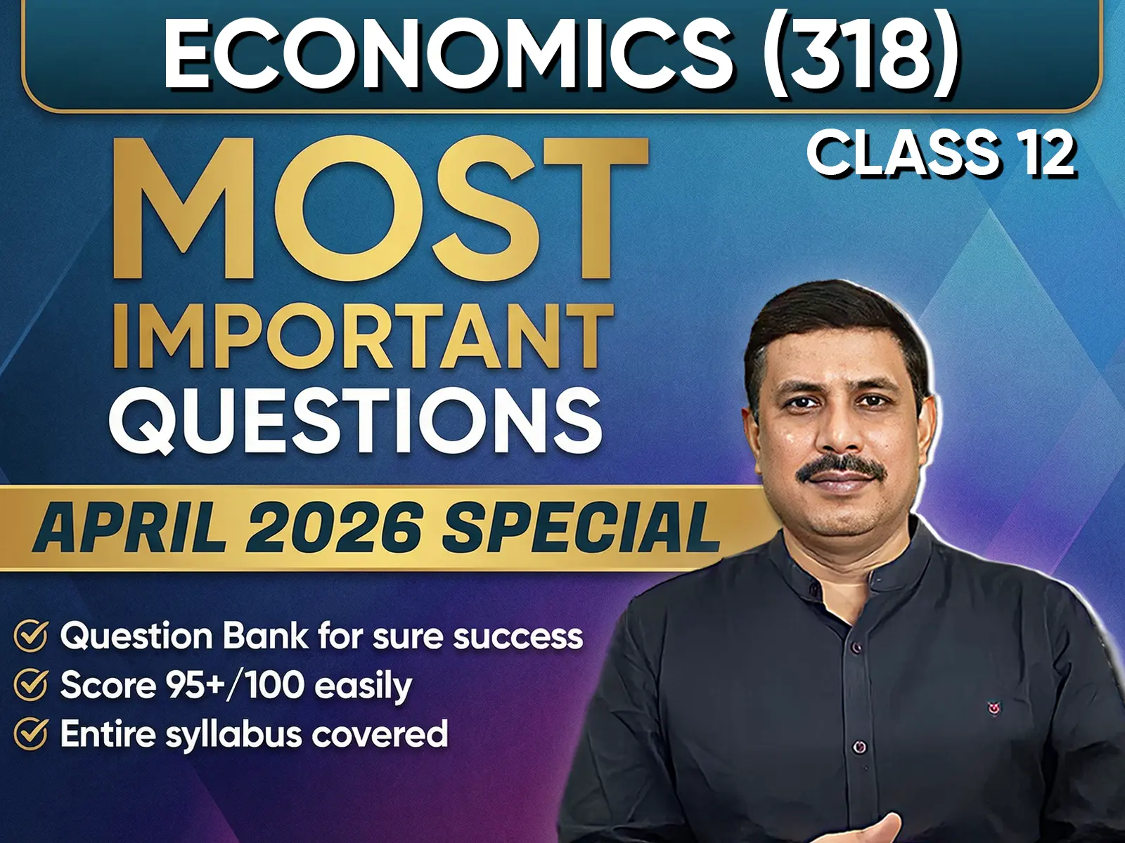 NIOS CLASS 12 Economics (318) Important Question English Medium | April 2026