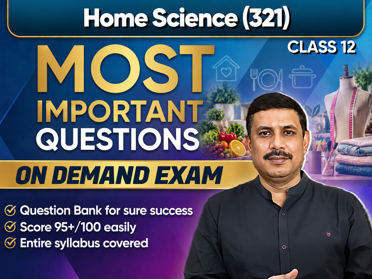 NIOS CLASS 12 Home Science (321) Important Question English Medium | On Demand Exam Jan-March 2027
