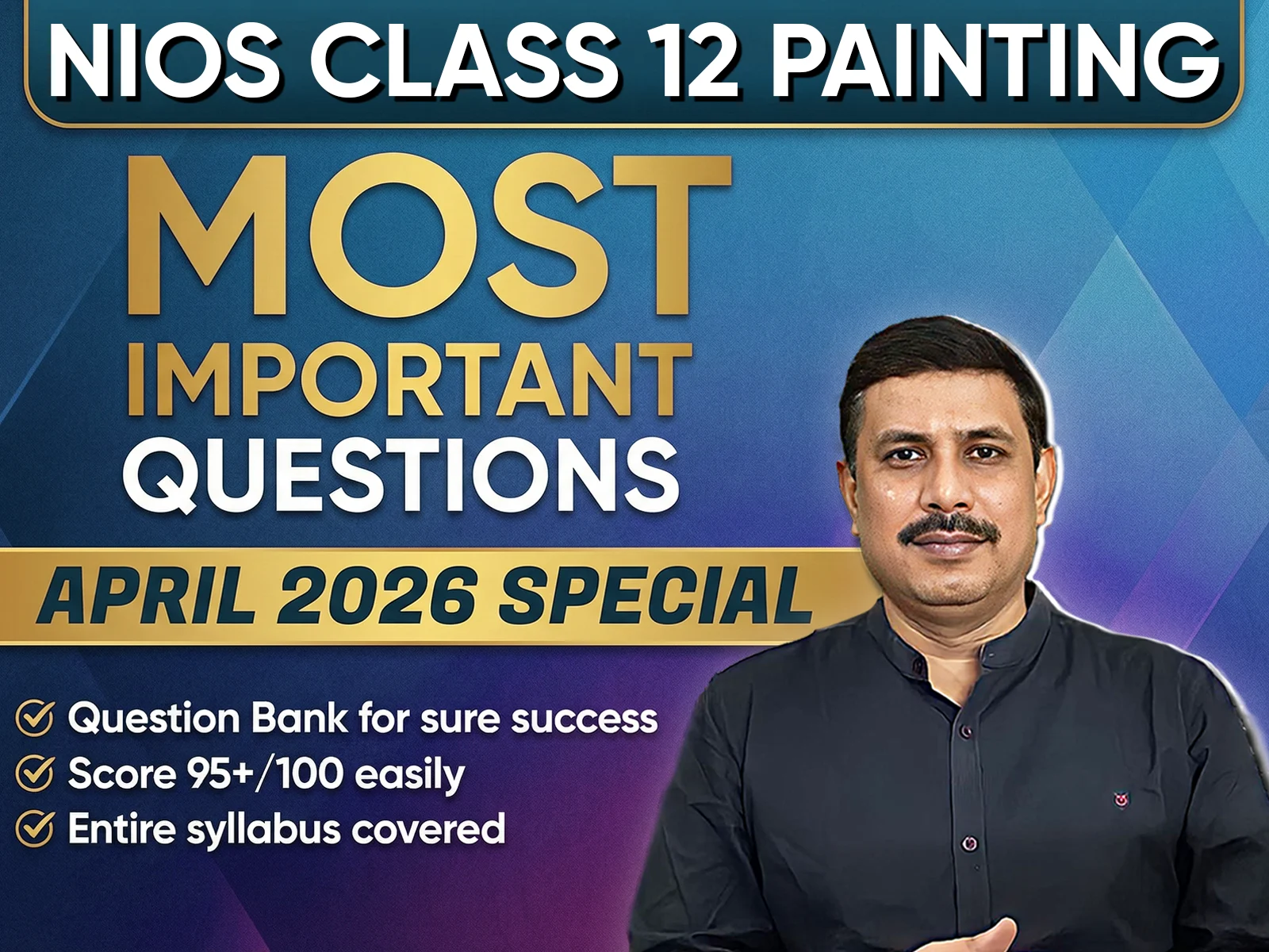 NIOS CLASS 12 Painting (332) Important Question English Medium | April 2026