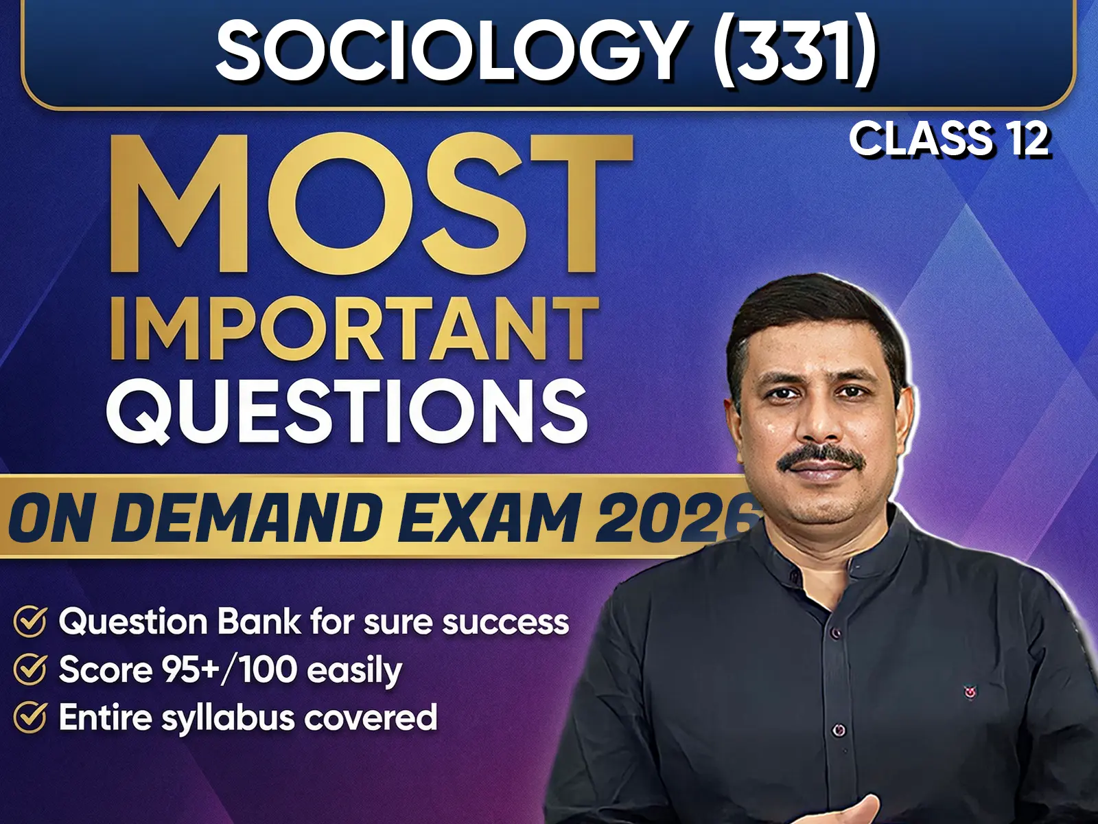 NIOS CLASS 12 Sociology (331) Important Question English Medium | On Demand Exam Jan-March 2026